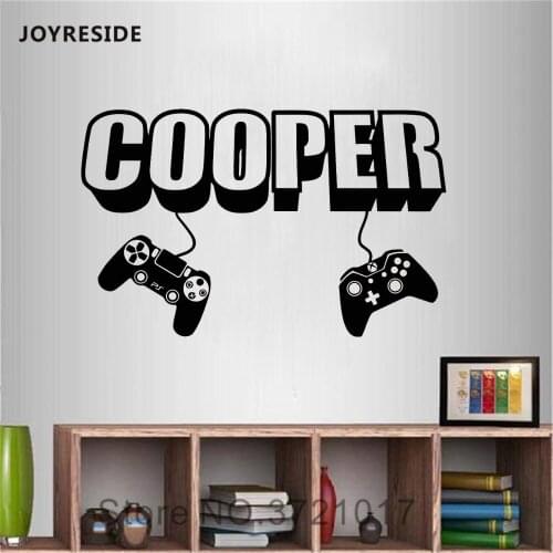 JOYRESIDE Custom Name Wall Controller video game Decals Vinyl Sticker Home Interior Kids Room Living Room Decoration Mural A1658