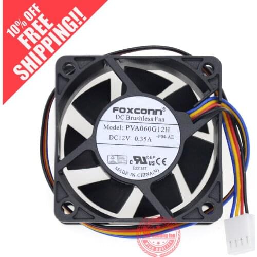 NEW FOR FOXCONN 6025 PVA060G12H 12V 0.35A 6CM 4PIN cooling fan