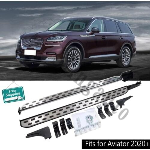 Fits for L.incoln Aviator 2020 2Pcs left right running board side steps nerf bar car pedal side stairs stainless steel