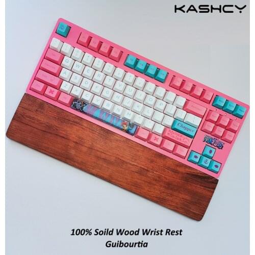 Kashcy Solid Wooden Guibourtia Palm Rest for Ergonomic Gaming Mechanical Keyboard Wrist Support Pad ,60 87 104 108keys
