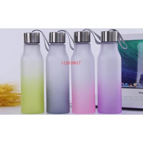 Portable Outdoor Camping Cup Frosted Colorful Straight Bottle Drinking Cup Gradient Color Student Couple Frosted Hand Cup