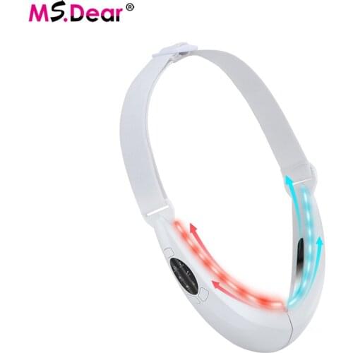 Chin V-Line Up Lift Belt Facial Lifting Device LED Photon Therapy Face Slimming Vibration Massager Double Chin V Line Lift Belt