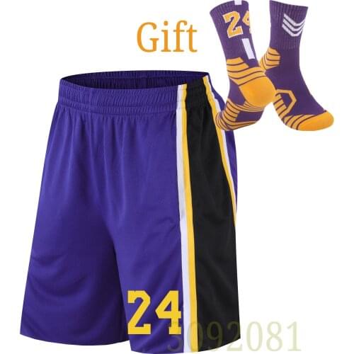 Professional Men Basketball Shorts + Gift Socks Quick-Dry College Throwback Training Short Fitness Gym Sports Shorts Basketball