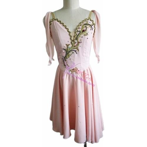 Talisman Professional Ballet Costume Dress Peach Pink,Cupid Ballet Stage Costume,Diana And Acteon Variation Ballet Dress Attire