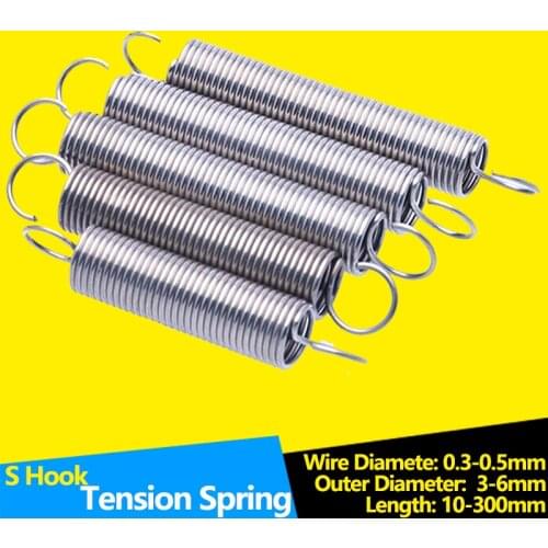 S Hook Tension Spring Wire Diameter 0.3-0.5mm