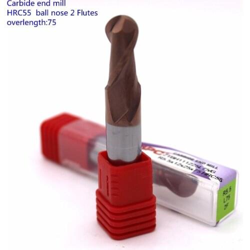 R5.5*12*75 of 2 flutes HRC55 mill cutter carbide end mills tungsten knife CNC tool