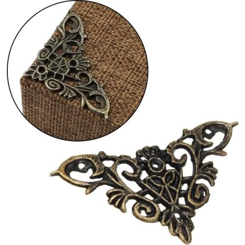 1pcs Archaize Wrap Angle Chinese Antique Furniture Corner Fittings Copper Brass Wooden Angle Box Copper Jewel Wrap W1N9
