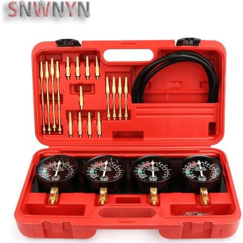 Universal Professional Car Fuel Vacuum Carburetor Synchronizer Set 4 Gauges Tool Kit For Motorcycle Car Repair Tools