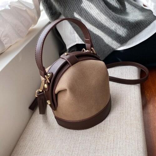 Vintage Fashion Female Tote Bucket Bag 2021 New Quality Matte Leather Womens Designer Handbag Travel Shoulder Messenger bag