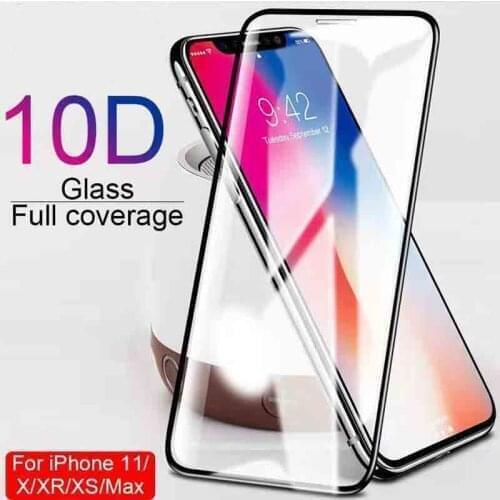EVLARUBY 10D protective glass for iPhone X XS 6 6S 7 8 plus glass screen protector for iPhone 11 Pro MAX XR X screen protection