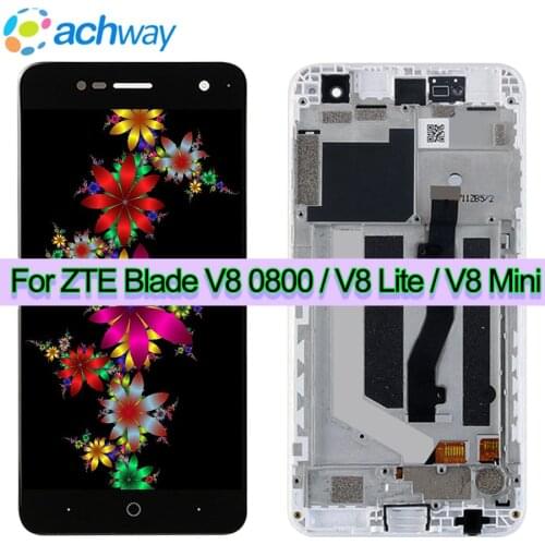 Test Work LCD ZTE Blade V8 BV0800 LCD Screen ZTE Blade V8 Mini Display with frame Digitizer Assembly Repair ZTE Blade Lite LCD