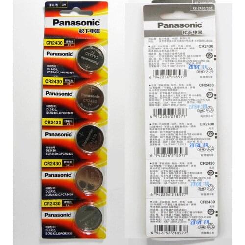 10pcs/lot New Original Panasonic CR2430 CR 2430 3V Button Battery Car Remote Control Key Camry Coin Cell Batteries