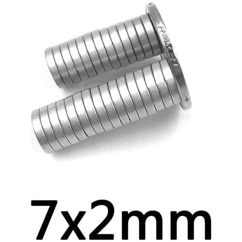 100/200/300pcs 7*2 mm Disc Neodymium magnet 7x2mm N35 Round NdFeB Dia 7x2 Powerful Strong Magnetic Magnets For Craft 7mm x 2mm