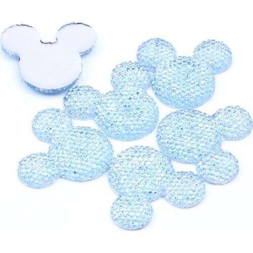 100pcs/Lot 30x35mm Mickey Head Many Colors Resin Rhinestone Flatback Cabochon DIY Crafts Scrapbooking Jewelry Making Decorations