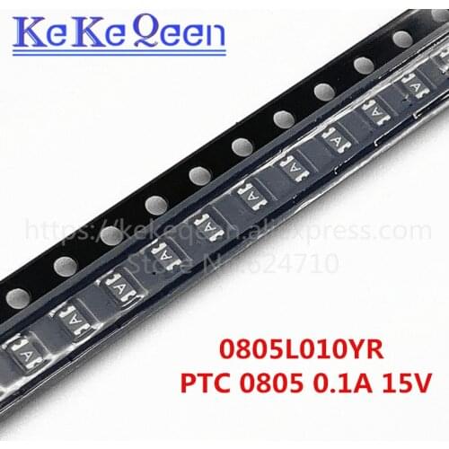 100PCS/LOT PTC FUSE 0805 0.1A 100mA 15V 0805L010 0805L010YR SMT SMD PPTC Resettable Fuses Marking A