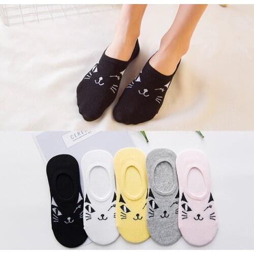 Carton animal Invisible Short Woman summer comfortable cotton girl women boat socks ankle low female 2pair=4pcs xg32
