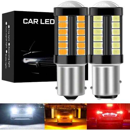 2X BA15S 1156 BAU15S PY21W T20 7443 W21/5W P21/5W BAY15D 1157 3157 P27/7W LED Reverse Brake Lights Signal Lamp Car Lights 12-24V