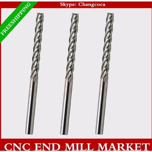 3.175mm*25mm,10pcs,CNC machine solid carbide end mill,woodworking insert milling cutter,4 Flutes end mill,PVC,MDF,Acrylic Cutter