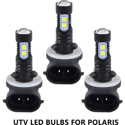 Bevinsee 3pcs Motorcycle LED Headlight 150W 3600LM 6000K White Bulbs Moto Accessories For Polaris Sportsman