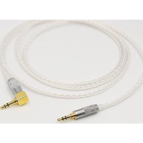 8Cores Silver Plated 3.5mm to 3.5mm Right Angled Stereo AUX Audio Cable Male to Male 3.5mm Car Recording Cable