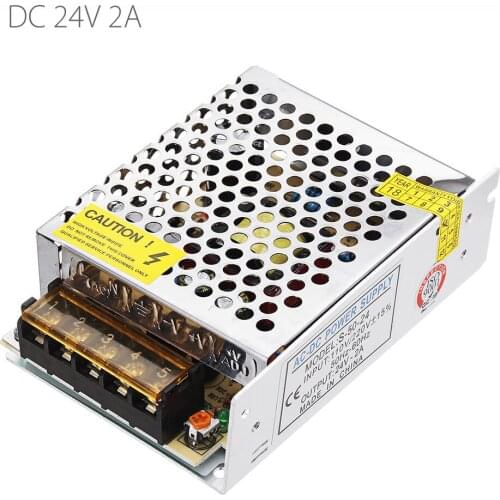 AC110V/220V To DC 24V 2A 50W Power Supply Lighting Transformer Driver Adapter for LED Strip Light LCD Driver