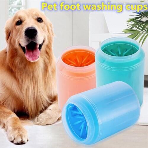Dog Paw Clean Cup Soft Silicone Portable Pet Foot Cup Paw Clean Brush Quickly Wash Dirty Cat Foot Cleaning Cup Brush for Pet Dog