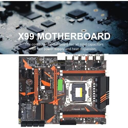 X99 D3 Four-channel Memory Slot CPU Support Gigabit Network Card Motherboard Built-in Backlight LED Colorful Lights Unusual