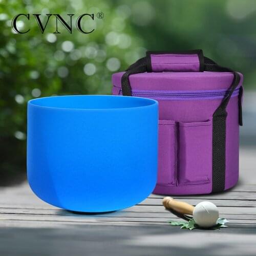 CVNC 8" Note G Throat Chakra Frosted Quartz Crystal Singing Bowl with Free Traveling Bag