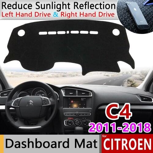 For Citroen C4 MK2 2011 2012 2013 2014 2015 2016 2017 2018 Anti-Slip Mat Dashboard Cover Pad Sunshade Dashmat Accessories Coupe