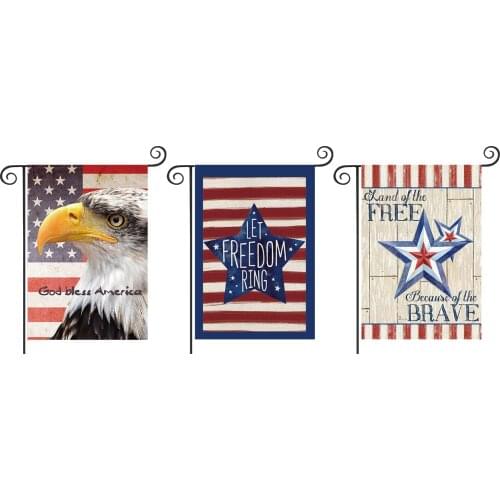 America Independence Day Yard Garden Flag Patriotic American Star And Strip Hanging Garden Flag Memorial Day Decor 30x45 cm
