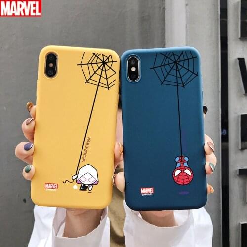 Marvel Iron Man Spiderman Matte TPU Case for iPhone 12 Pro Max XR XS Max 7 8 Plus X Full Body Soft Fashion Cute Phone Back Cover