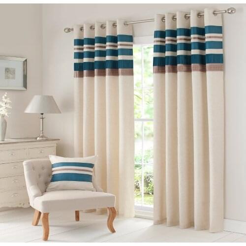 Gyrohome Patchwork finished products ultra wide Full lining top grommets Satin patching curtains,2 Colors Alternative GYC2005