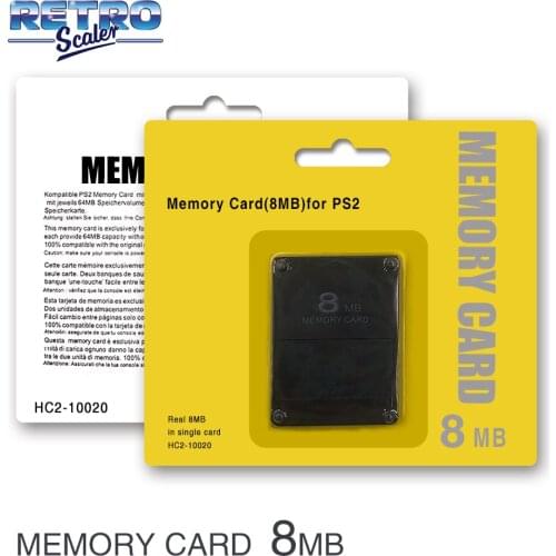 RetroScaler Memory Card for All Playstation 2 Consoles 8MB/16MB/32MB/64MB/128MB/256MB Save Game Function Large Capacity