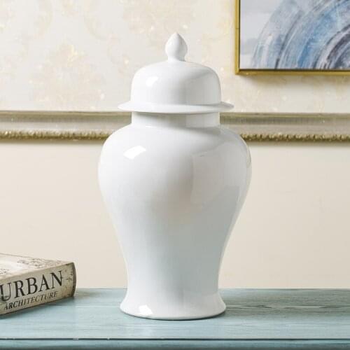 Jingdezhen Ceramic Vase White Large Simple fashion design decorations ceramic chinese ginger jars porcelain temple jar