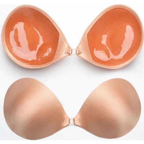 Adhesive Silicone Invisible Backless Push Up Sexy Bra Sticky Reusable Skin Friendly Comfortable Cup Bra for Swimsuit Women
