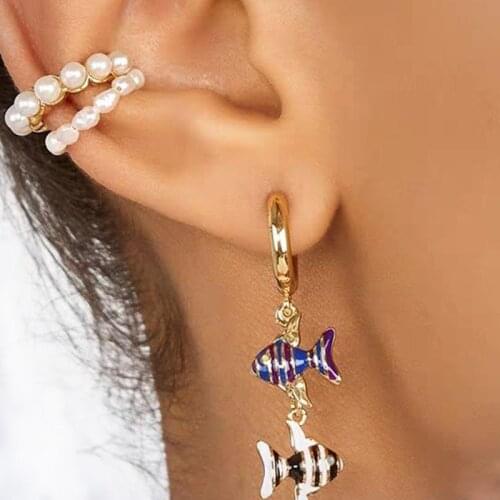 Creative cute dripping oil animal earrings fashion expression fish women earrings trend charm exquisite jewelry wholesale