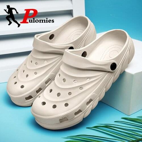 Summer Mens Slippers Checkered Sandals Massage Clogs Outdoor Garden Shoes Men Pool Sandals Bathroom Slides Mules Beach Slippers