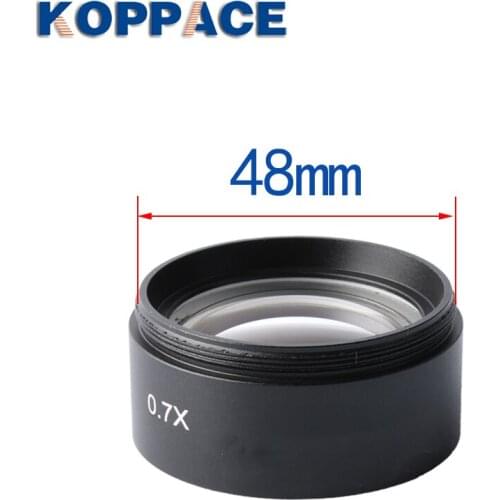 KOPPACE 0.7X Stereo Microscope Barlow Lens 120mm Working Distance Microscope Lens 48mm Microscope Installation Size