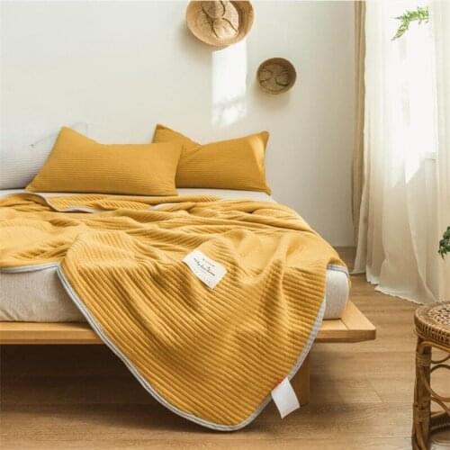 Modal fabric summer cool quilted baby cover blanket single double simple solid color ice silk bed cover machine washable