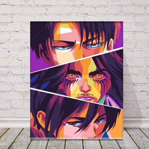 Wall Art Attack On Titan Canvas Painting HD Printed Japan Anime Pictures Home Decoration Poster For Living Room Modular Framed