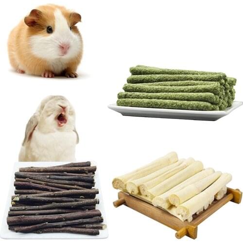 Natural Rabbit Hamster Grass Chew Sticks Pet Food Toy Natural Snack For Rabbit Bunny Hamsters Guinea Pig Chinchillas Squirrel