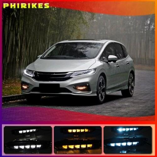 One Pair Turn Signal Relay Waterproof Car DRL LED Daytime Running Light For Honda Jade 2017-2018
