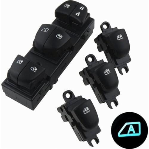 Power Window Switch Control Panel Set With Blue Light 25401-3SH0A-C 25411-1KL5A-C 25411-3TA1A-C For Nissan Tiida Altima Sylphy
