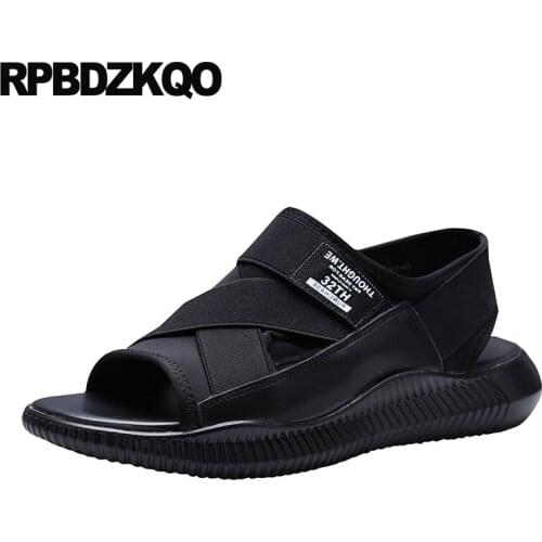 Casual elastic 2019 flat native high quality black slip on roman mesh shoes designer beach strap men gladiator sandals summer