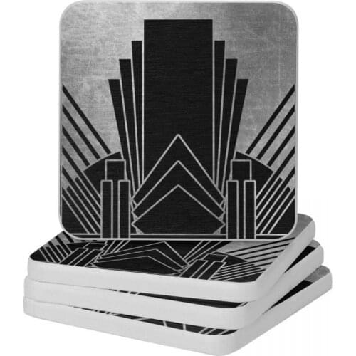 Silver Art Deco Design Diatomite Square Round Coaster Non-slip Cup Bonsai Mat Soap Toothbrush Pad Wholesale 10x10cm