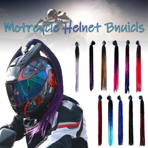 60cm Motorcycle Helmet Dreadlocks Women Helmet Dreadlocks Ponytail Braid Motocross Bicycle Helmet Punk Hair Decoration