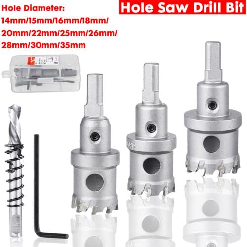 1pc 14-35mm TCT Hole Saw Drill Bits Alloy Tungsten Carbide Steel Cutter Stainless Steel Plate Iron Metal Woodworking Cutting Kit