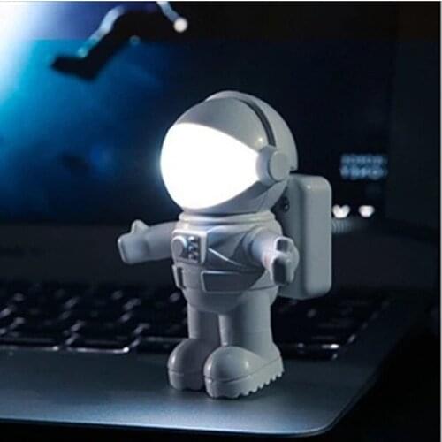 LED Astronaut Flexible Tube USB Portable Night Light Eye Protection Desk Lamp for Adjustable Laptop PC Notebook Reading Light