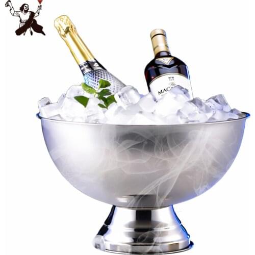 1 Pcs 13L Stainless Steel Ice Bucket Wine Champagne Granule Tube Champagne Barrel Ice Wine Barrel Bar Tool