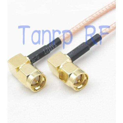 10PCS SMA male to SMA male both right angle RF adapter connector 15CM Pigtail coaxial jumper cable RG316 extension cable 6INCH